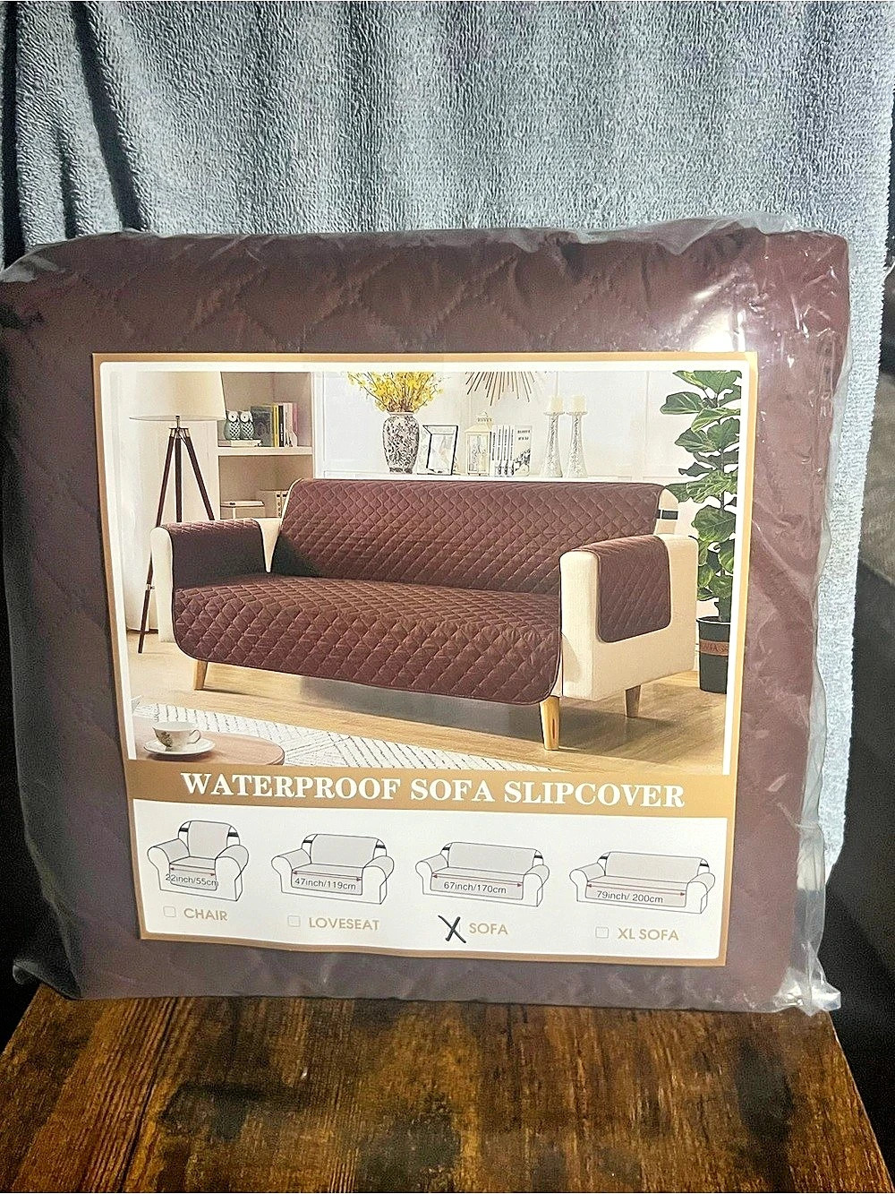 Collections Etc Reversible Spill Resistant Quilted Furniture Protector Cover wit